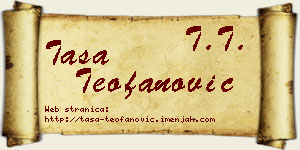 Tasa Teofanović vizit kartica